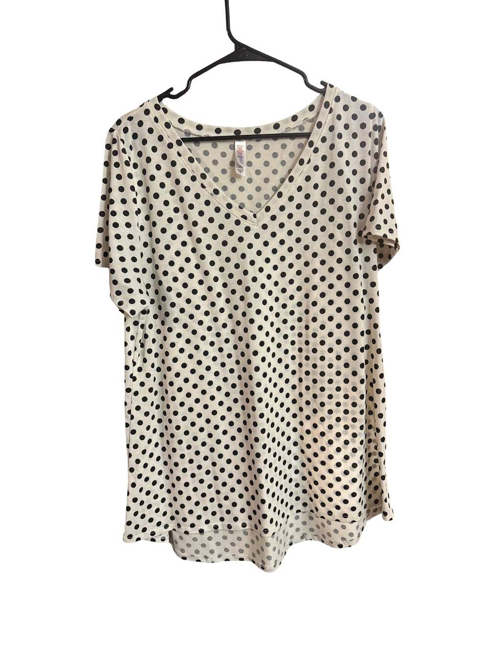 LuLaRoe Perfect T V-Neck Polka Dot T-Shirt Size XL